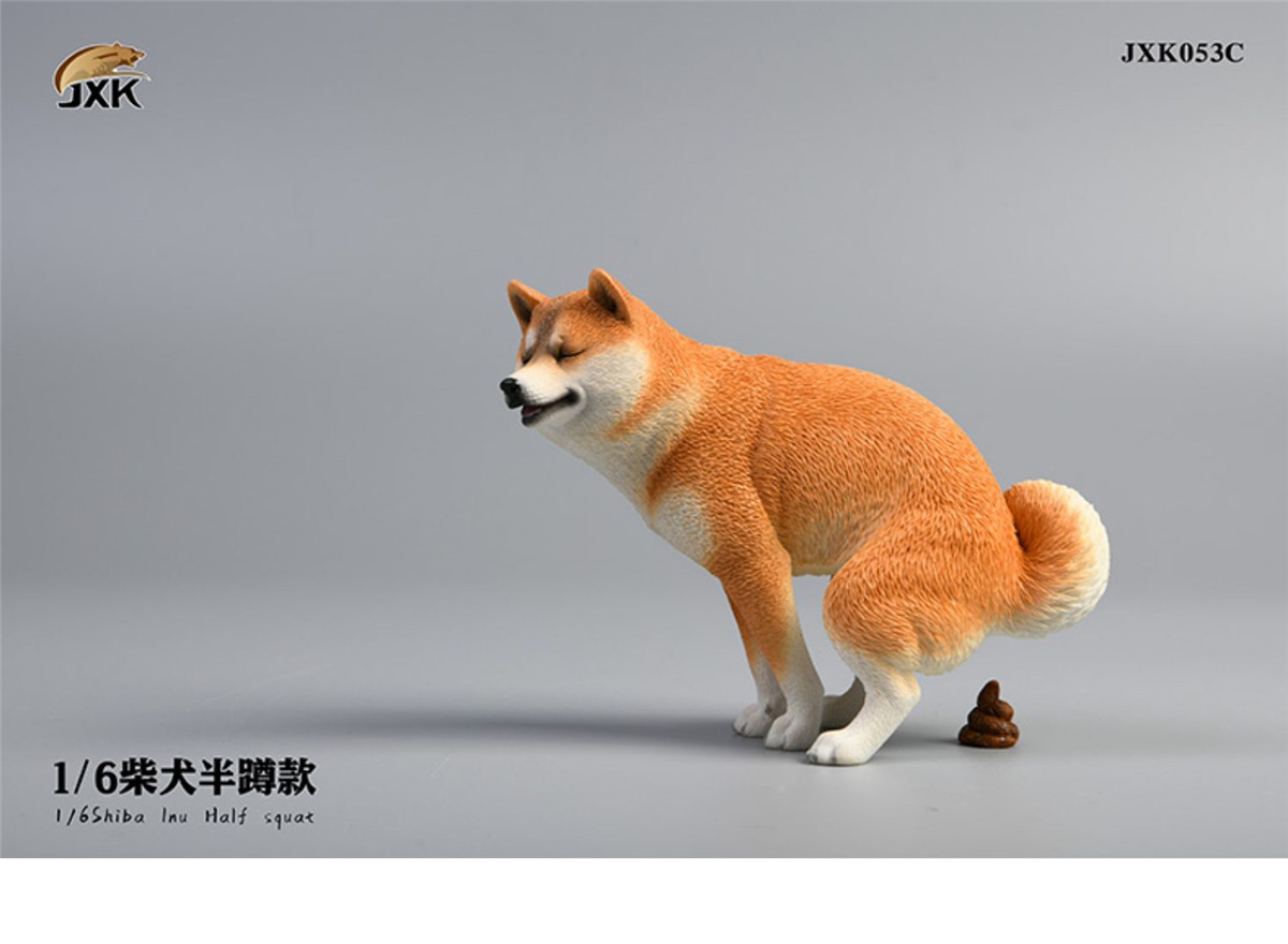 JXK 1:6 Scale Shiba Inu Dog Pet Healing Figure Cute Canidae Animal Collector Toy Resin Desktop Decoration Gift