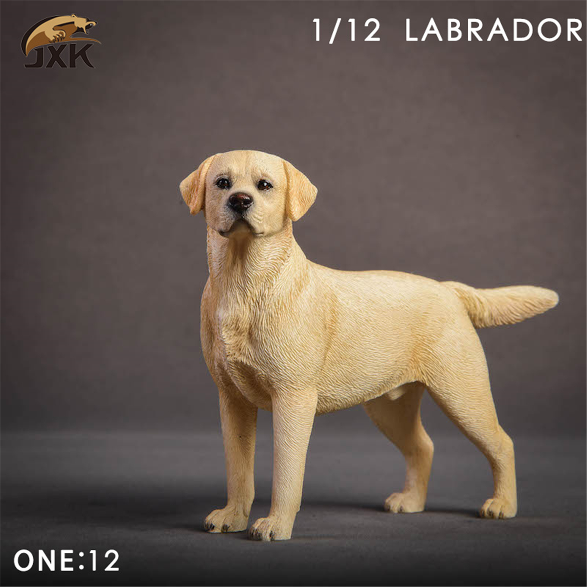 JXK 1:12 Scale Labrador retriever Police Dog Pet Healing Figure Canidae Animal Collector Toy Resin Desktop Decoration Gift