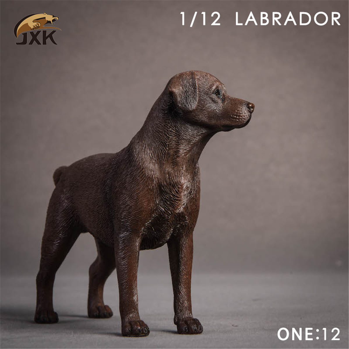 JXK 1:12 Scale Labrador retriever Police Dog Pet Healing Figure Canidae Animal Collector Toy Resin Desktop Decoration Gift