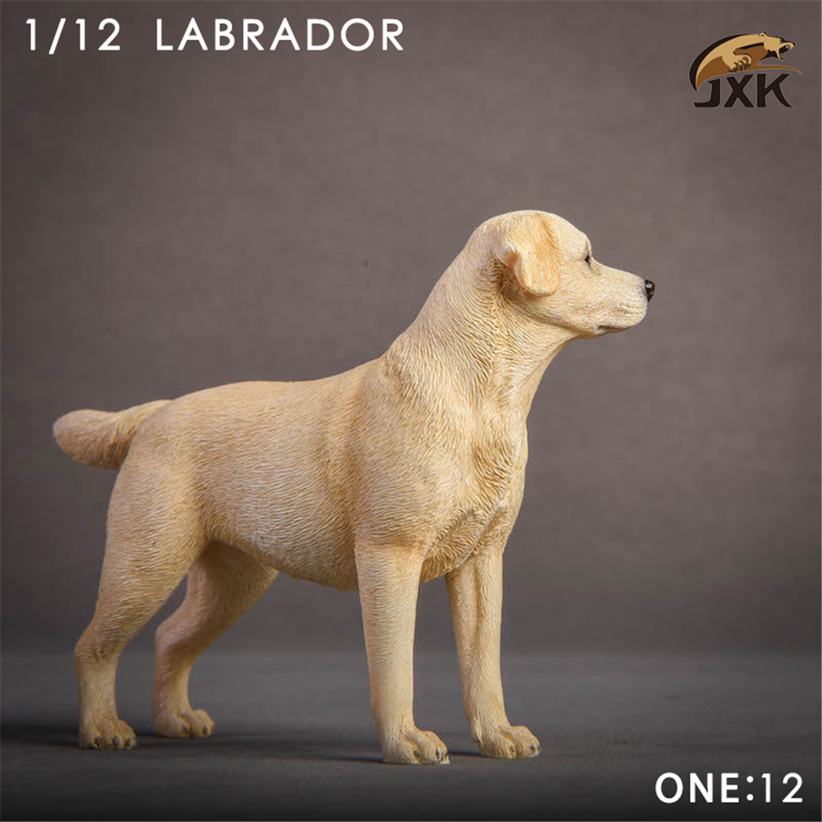 JXK 1:12 Scale Labrador retriever Police Dog Pet Healing Figure Canidae Animal Collector Toy Resin Desktop Decoration Gift
