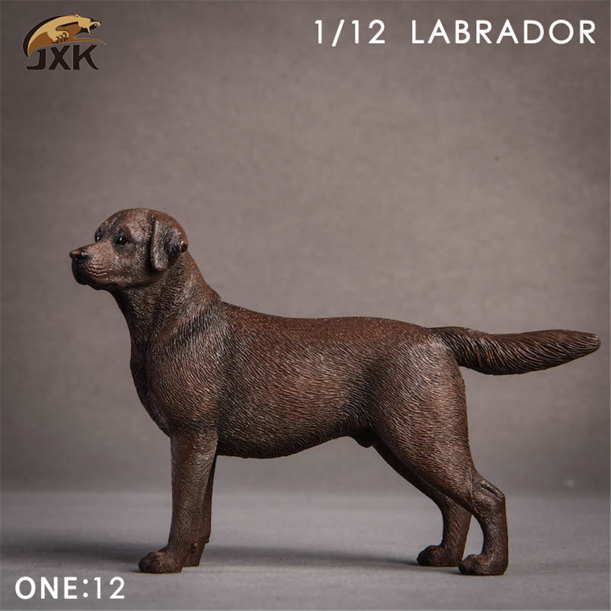 JXK 1:12 Scale Labrador retriever Police Dog Pet Healing Figure Canidae Animal Collector Toy Resin Desktop Decoration Gift