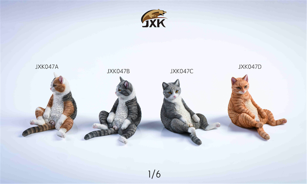 JXK 1:6 Scale Orange Cats Sofa 2.0 Pet Healing Figure Chinese Garden Cat Animal Model Toy Collector Desktop Decoration Gift