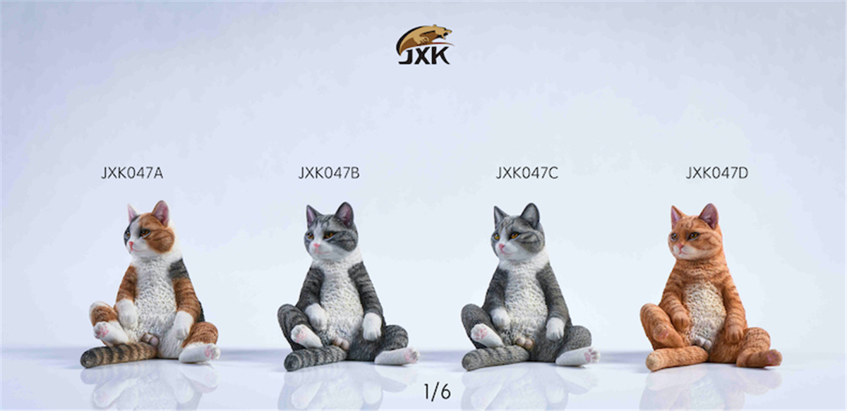 JXK 1:6 Scale Orange Cats Sofa 2.0 Pet Healing Figure Chinese Garden Cat Animal Model Toy Collector Desktop Decoration Gift