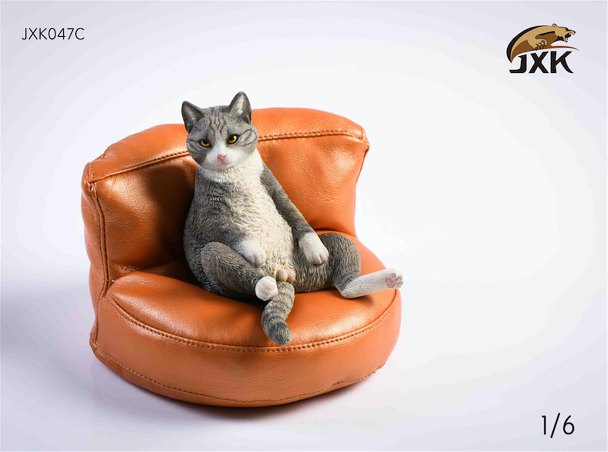 JXK 1:6 Scale Orange Cats Sofa 2.0 Pet Healing Figure Chinese Garden Cat Animal Model Toy Collector Desktop Decoration Gift