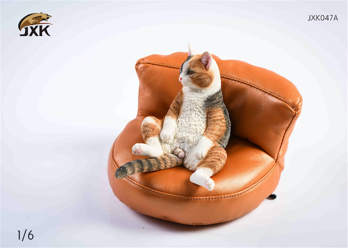 JXK 1:6 Scale Orange Cats Sofa 2.0 Pet Healing Figure Chinese Garden Cat Animal Model Toy Collector Desktop Decoration Gift