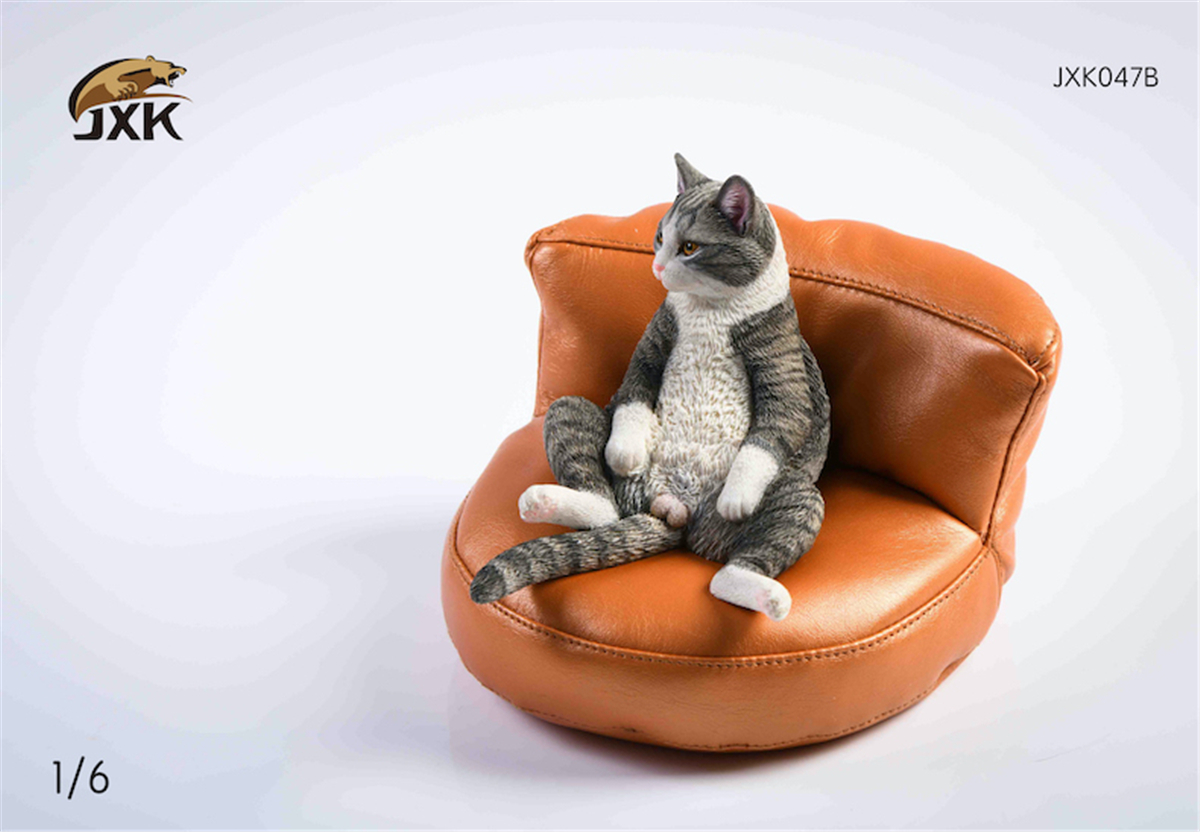 JXK 1:6 Scale Orange Cats Sofa 2.0 Pet Healing Figure Chinese Garden Cat Animal Model Toy Collector Desktop Decoration Gift