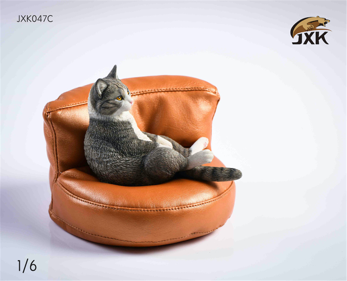 JXK 1:6 Scale Orange Cats Sofa 2.0 Pet Healing Figure Chinese Garden Cat Animal Model Toy Collector Desktop Decoration Gift