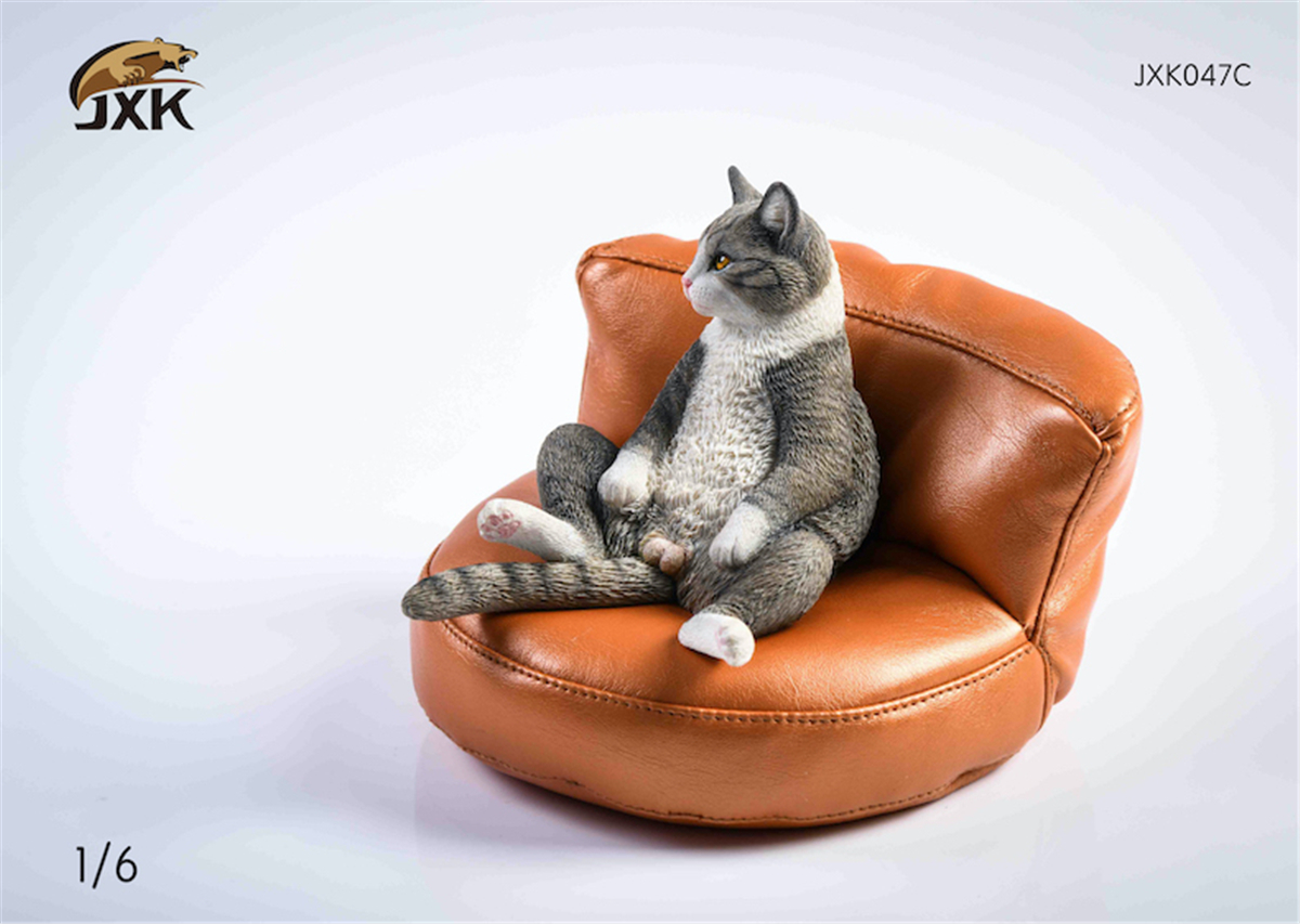 JXK 1:6 Scale Orange Cats Sofa 2.0 Pet Healing Figure Chinese Garden Cat Animal Model Toy Collector Desktop Decoration Gift