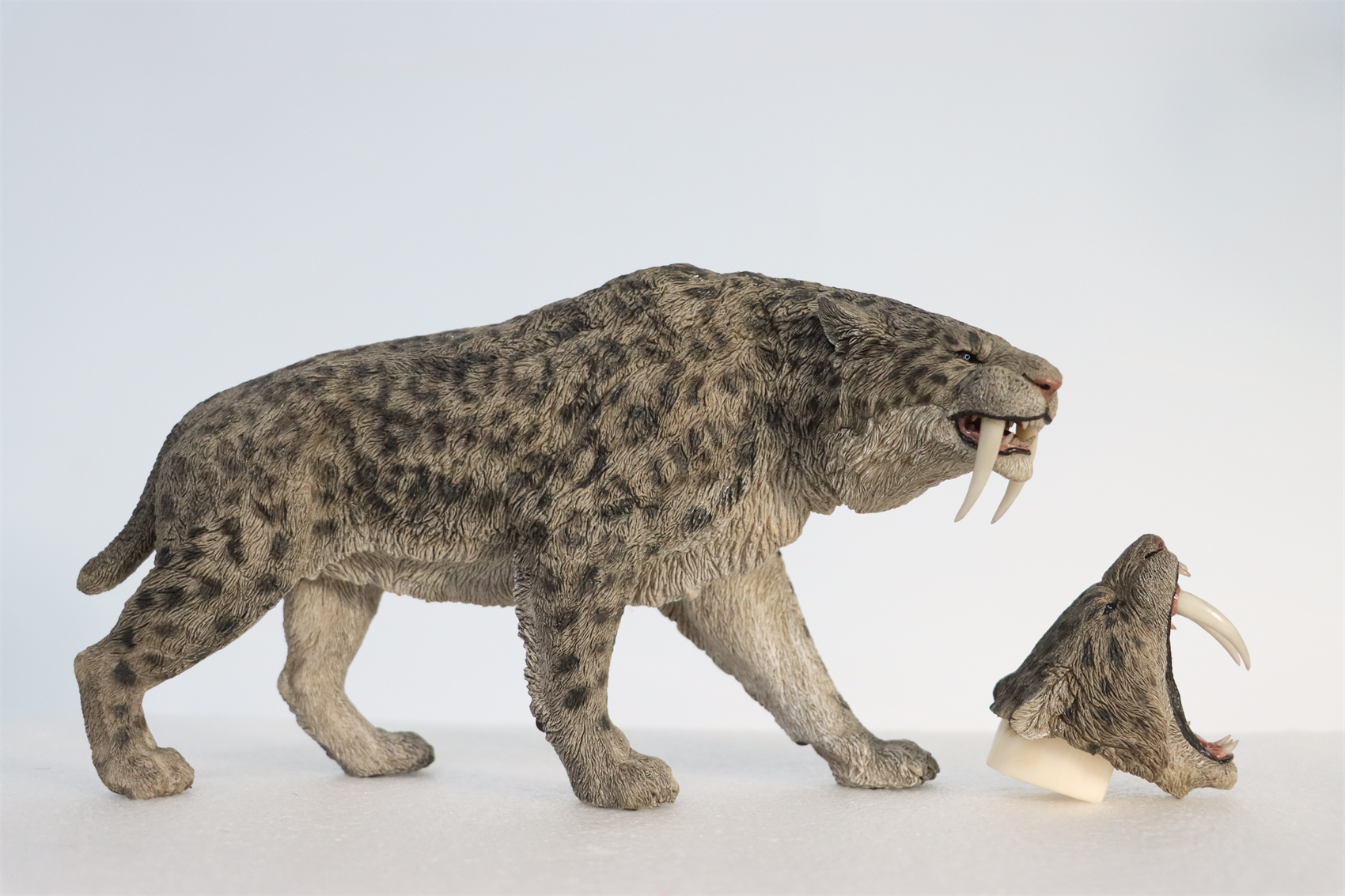 REBOR 1:11 Smilodon Populator Stray Cat Figure Ice Age Ver Plain Ver 2 Head Collector Toy Animal Model Christmas Decorations