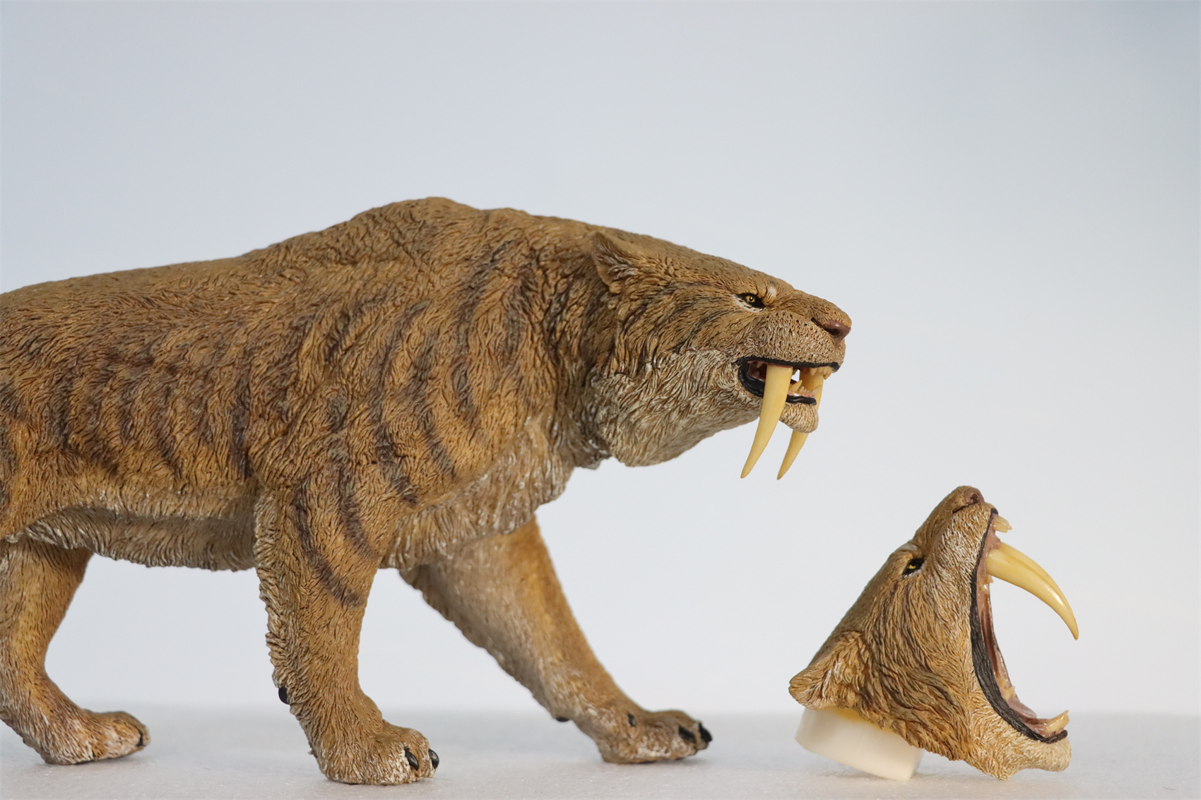 REBOR 1:11 Smilodon Populator Stray Cat Figure Ice Age Ver Plain Ver 2 Head Collector Toy Animal Model Christmas Decorations