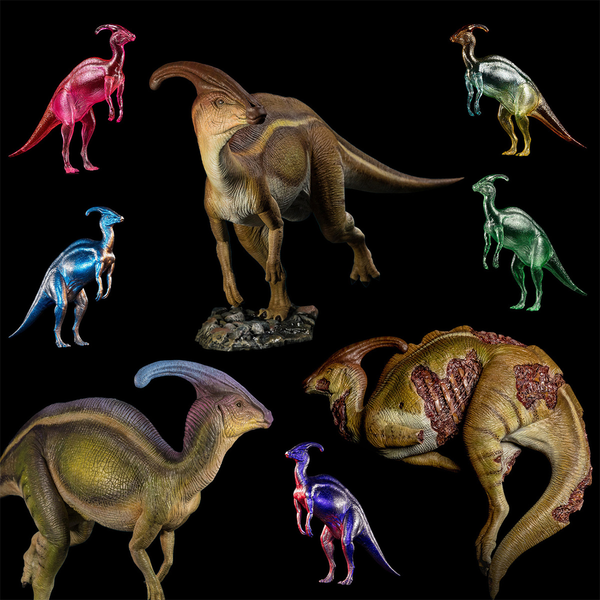 PRE-ORDER! Nanmu Studio Parasaurolophus Figure Nutcracker Soldier Statue Macaron Blind Box Dinosaur Animal Collector Toy Gift