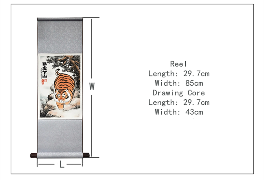 Tiger Hanging Painting Cute Pet Animal Figure Collector Wall Pictures Decor Kid Toy Gift Crafts Souvenirs Decoration Simulation