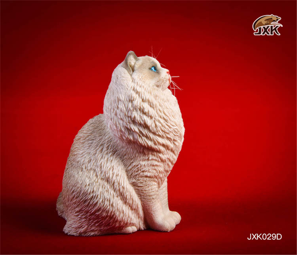 JXK 1:6 Scale Ragdoll Figure Cute Cat Pet Healing Figure Felidae Animal Collector Toy Resin Desktop Decoration Gift