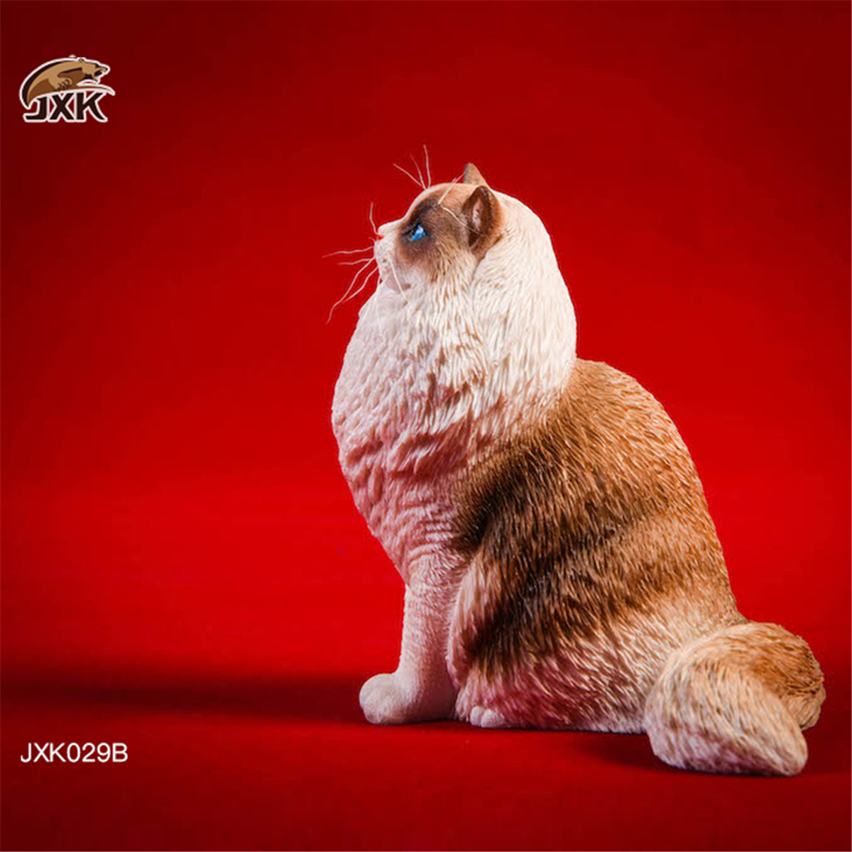 JXK 1:6 Scale Ragdoll Figure Cute Cat Pet Healing Figure Felidae Animal Collector Toy Resin Desktop Decoration Gift