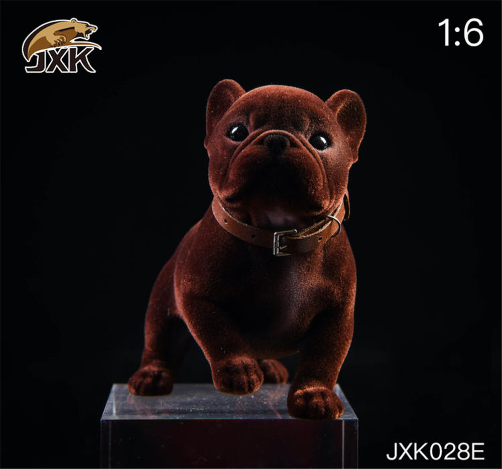 JXK 1/6 Hair French Bulldog Dog Pet Healing Figure Canidae Animal Collector Toy Resin Desktop Decoration Gift