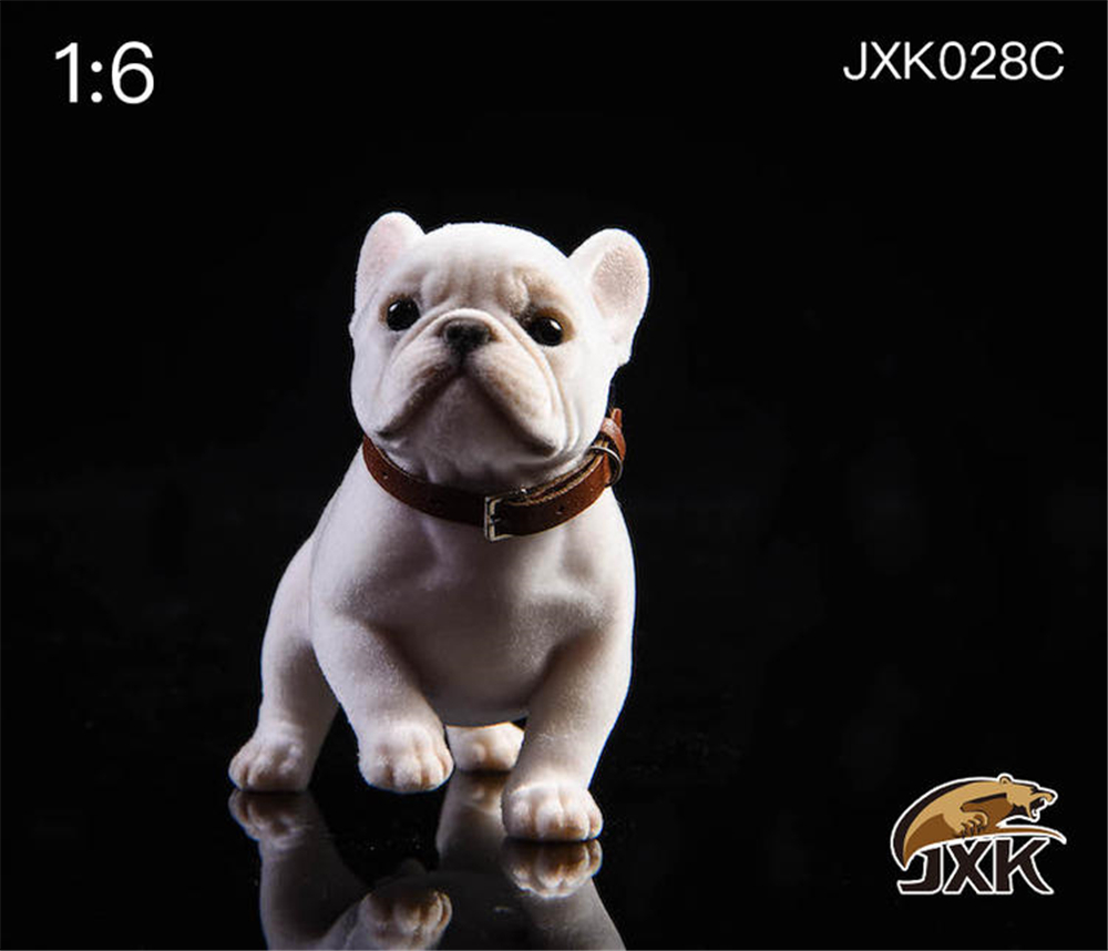 JXK 1/6 Hair French Bulldog Dog Pet Healing Figure Canidae Animal Collector Toy Resin Desktop Decoration Gift