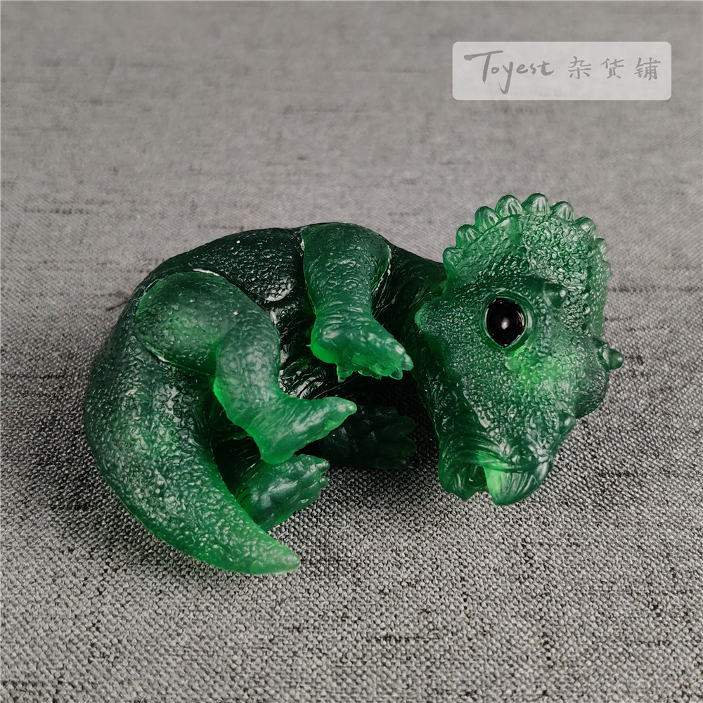EDAGE Triceratops Baby Transparent Figure Ceratopsidae Dinosaur Toys Animal Collector Decoration Adults Gift