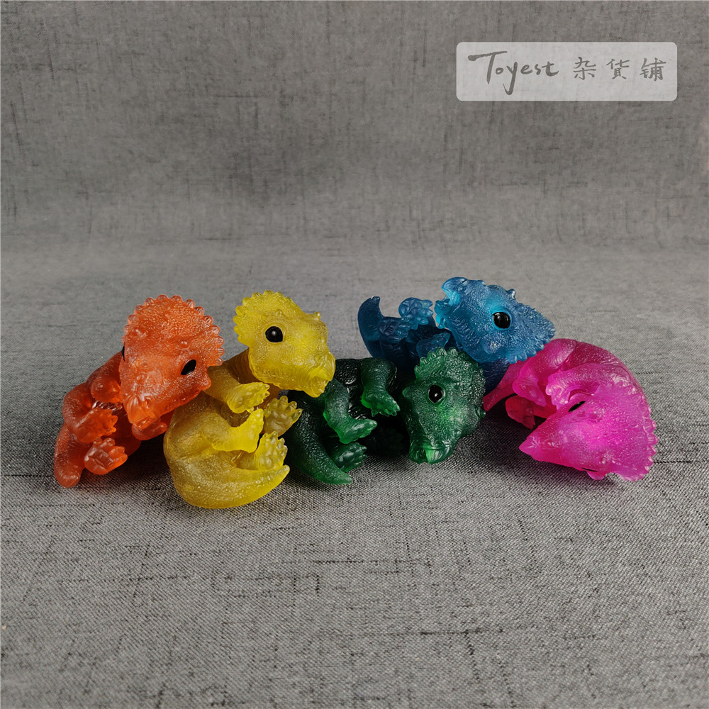 EDAGE Triceratops Baby Transparent Figure Ceratopsidae Dinosaur Toys Animal Collector Decoration Adults Gift