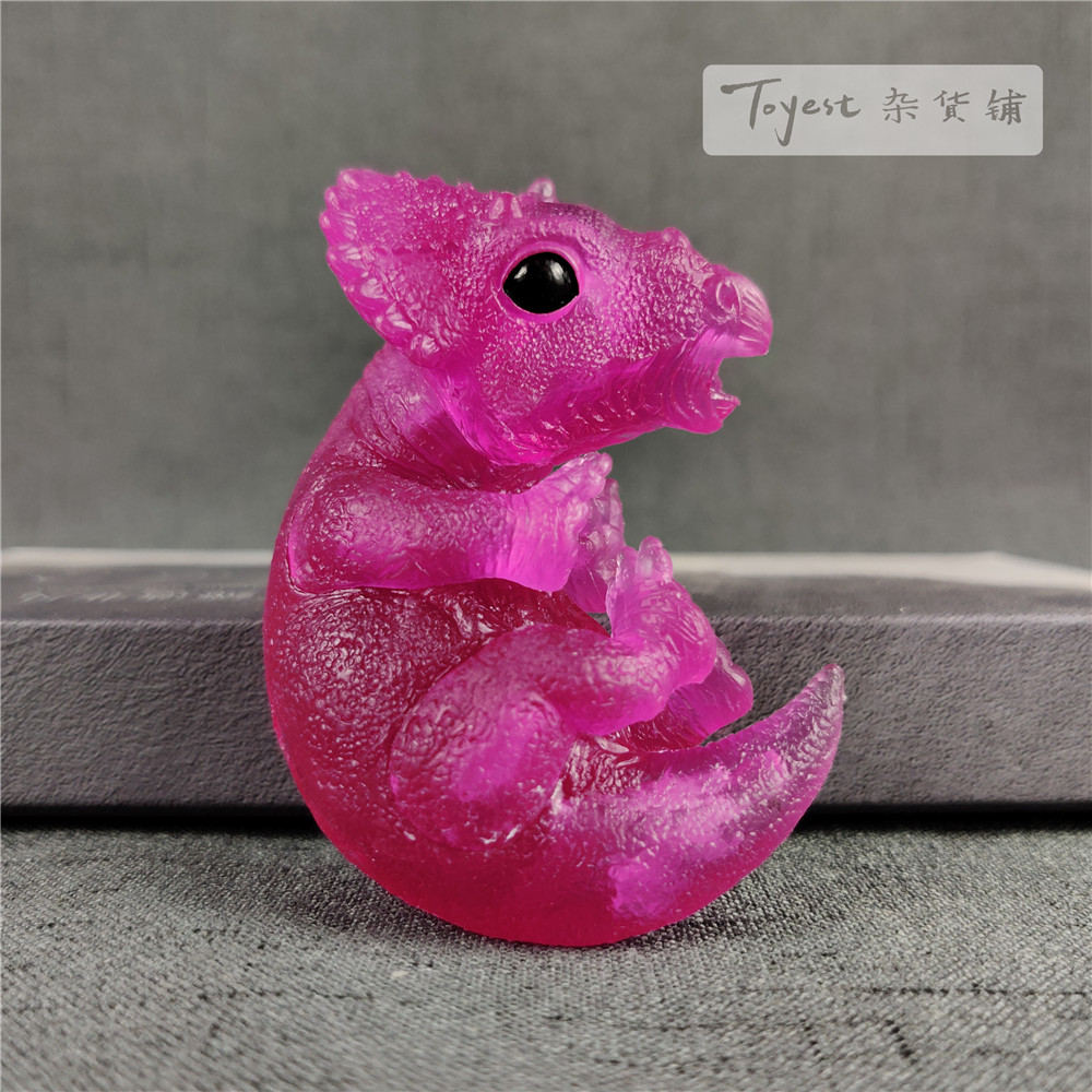 EDAGE Triceratops Baby Transparent Figure Ceratopsidae Dinosaur Toys Animal Collector Decoration Adults Gift