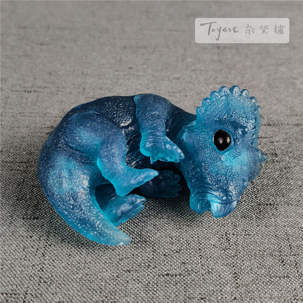EDAGE Triceratops Baby Transparent Figure Ceratopsidae Dinosaur Toys Animal Collector Decoration Adults Gift