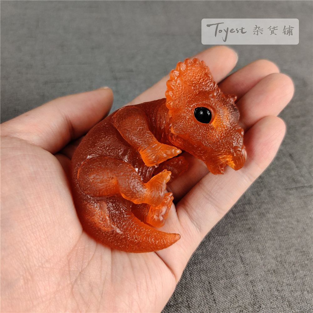EDAGE Triceratops Baby Transparent Figure Ceratopsidae Dinosaur Toys Animal Collector Decoration Adults Gift