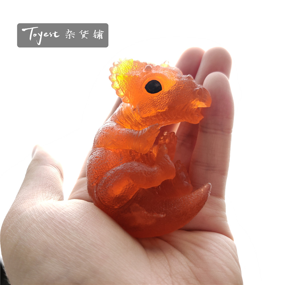 EDAGE Triceratops Baby Transparent Figure Ceratopsidae Dinosaur Toys Animal Collector Decoration Adults Gift