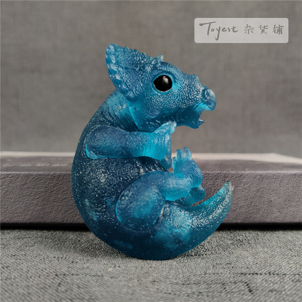 EDAGE Triceratops Baby Transparent Figure Ceratopsidae Dinosaur Toys Animal Collector Decoration Adults Gift
