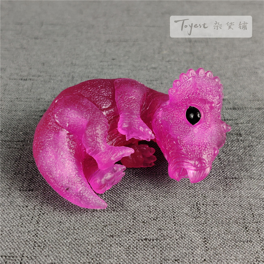 EDAGE Triceratops Baby Transparent Figure Ceratopsidae Dinosaur Toys Animal Collector Decoration Adults Gift