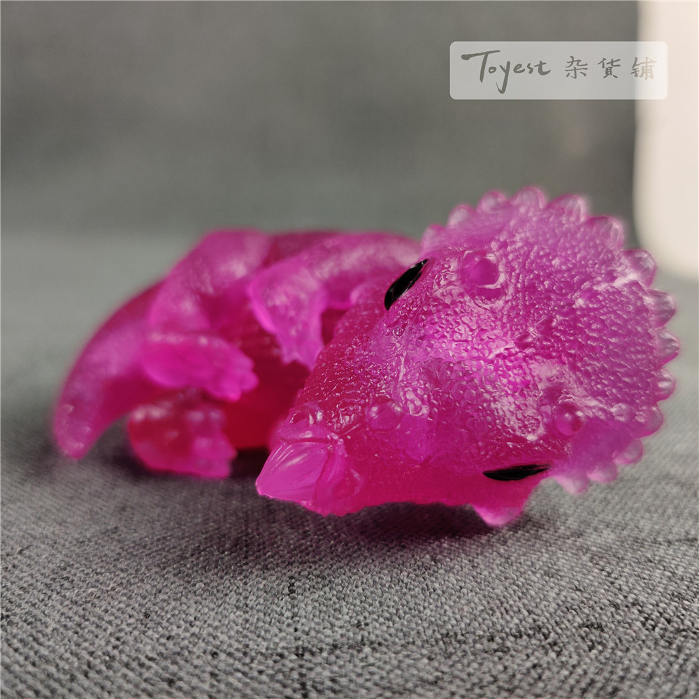 EDAGE Triceratops Baby Transparent Figure Ceratopsidae Dinosaur Toys Animal Collector Decoration Adults Gift