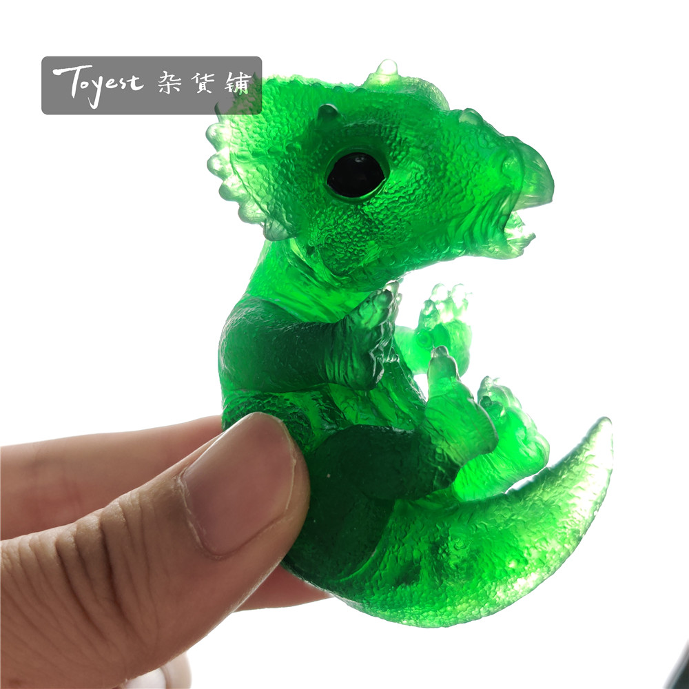 EDAGE Triceratops Baby Transparent Figure Ceratopsidae Dinosaur Toys Animal Collector Decoration Adults Gift