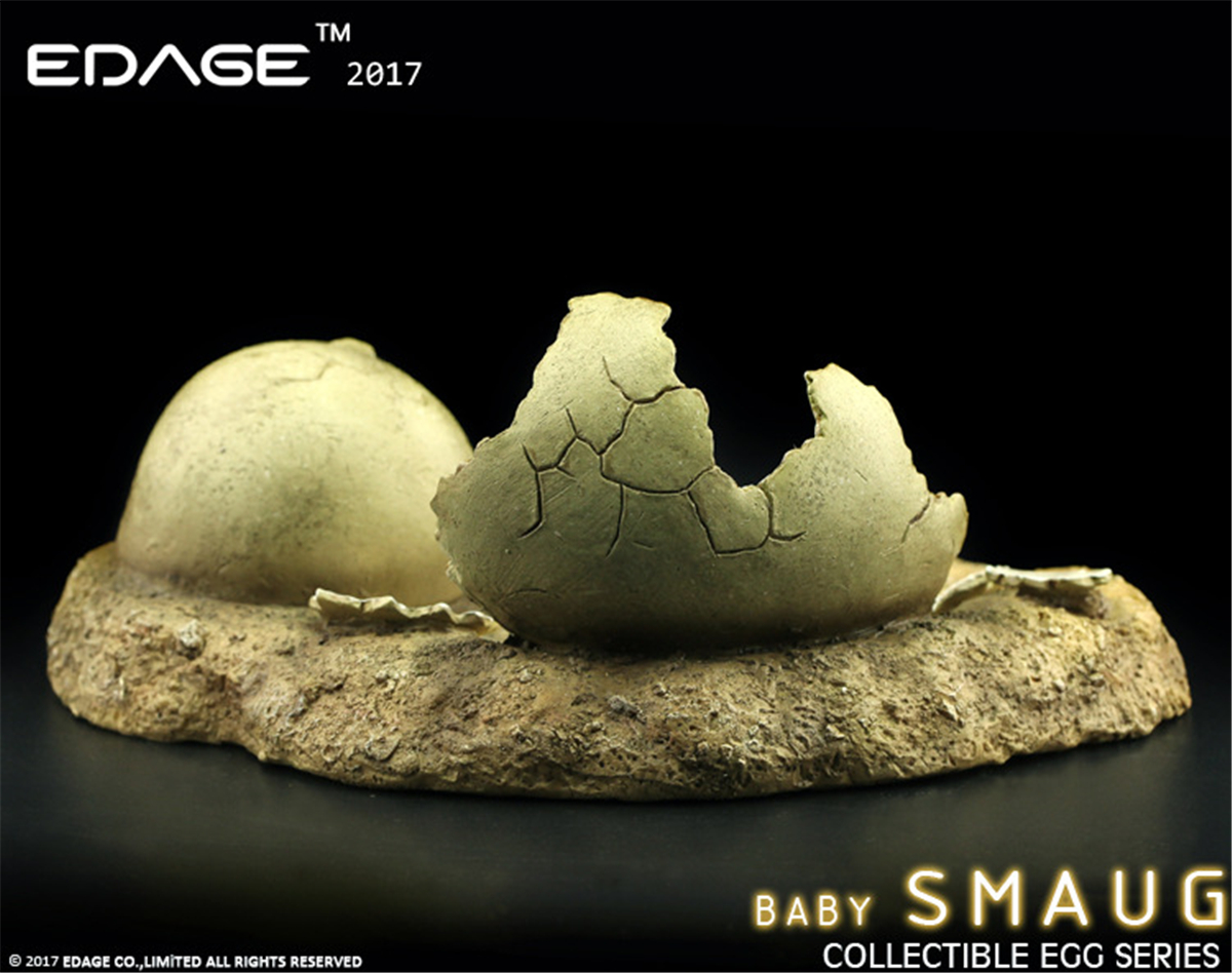 EDAGE Smaug Baby Egg Figure Komodo Dragon Dinosaur Model Base Decoration Toy Collector Gift