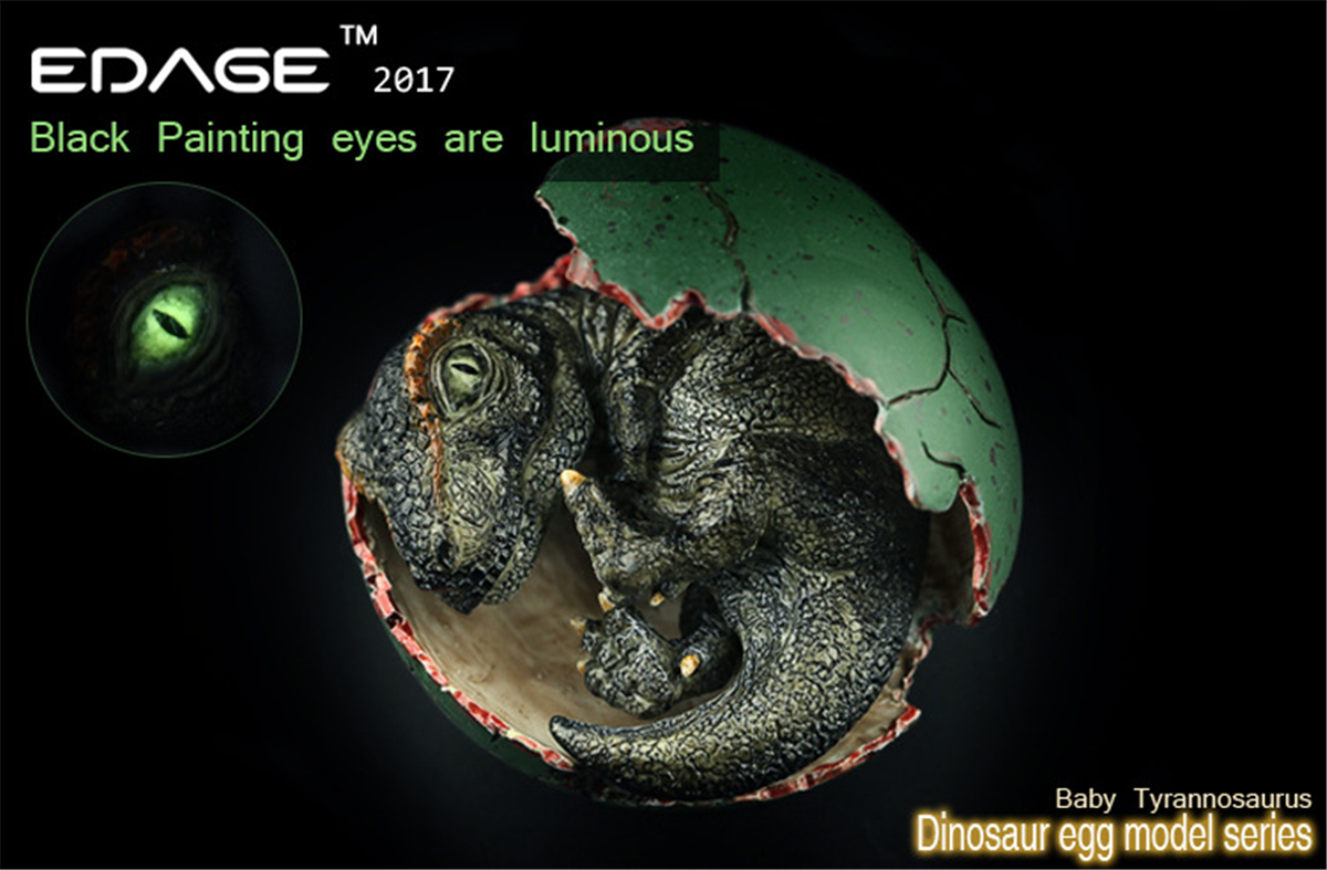 EDAGE Tyrannosaurus Rex Baby Egg Figure Dinosaur Toys Animal Collector Decoration Adults Gift