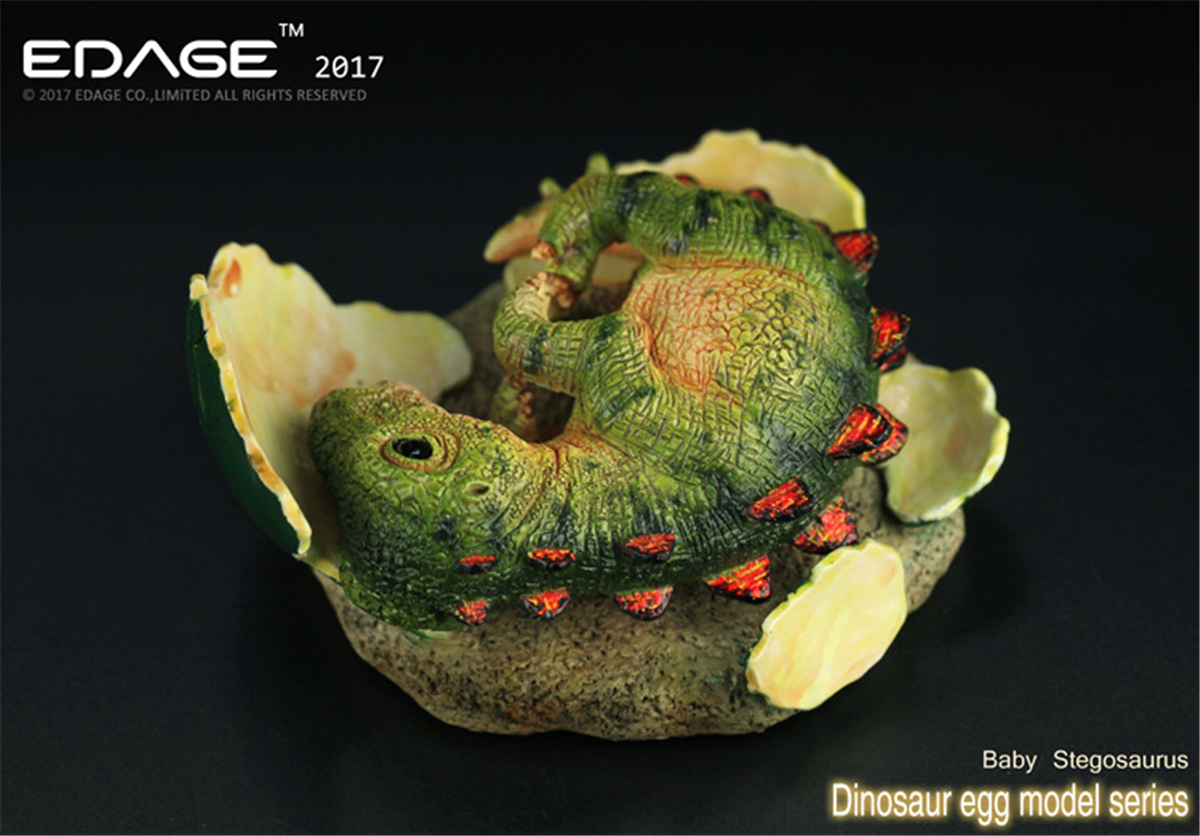 EDAGE Stegosaurus Baby Egg Figure Dinosaur Toys Animal Collector Decoration Adults Gift