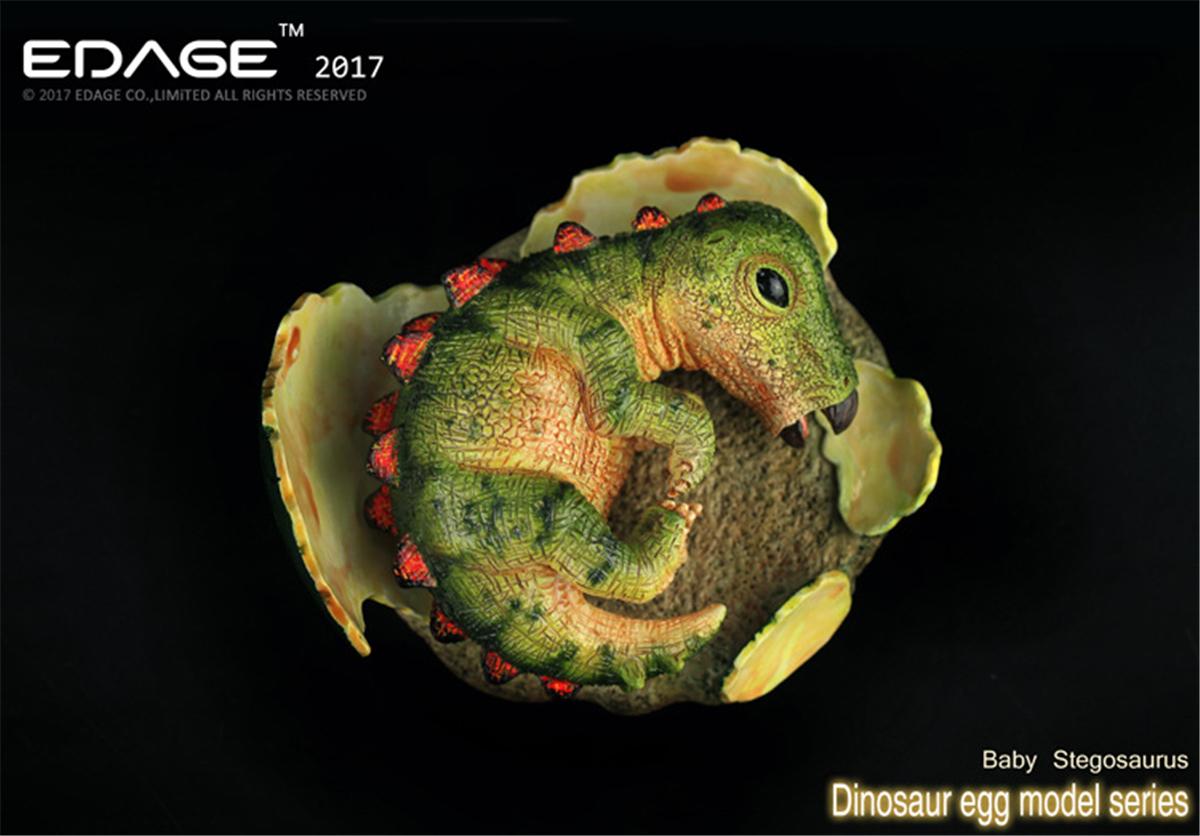 EDAGE Stegosaurus Baby Egg Figure Dinosaur Toys Animal Collector Decoration Adults Gift