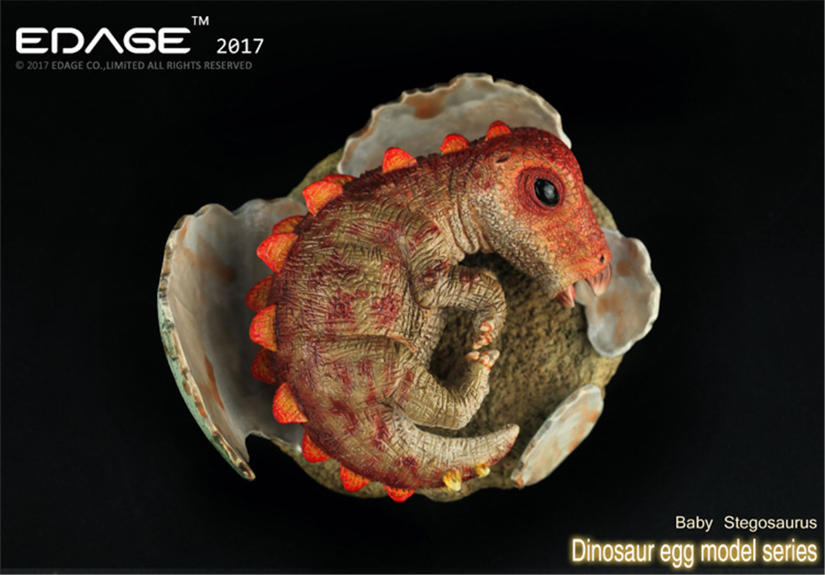 EDAGE Stegosaurus Baby Egg Figure Dinosaur Toys Animal Collector Decoration Adults Gift