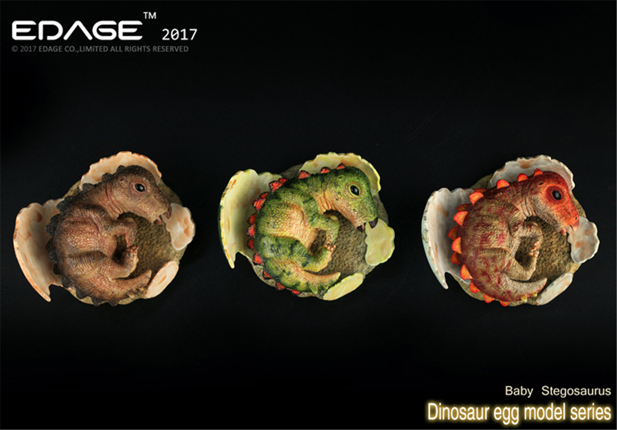 EDAGE Stegosaurus Baby Egg Figure Dinosaur Toys Animal Collector Decoration Adults Gift