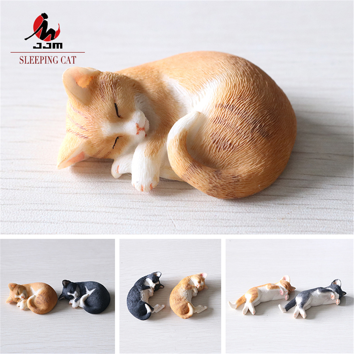 JJM Cute Sleep Cat Pet Figure Animal Model Collector Decor Kitty Toy Kid Gift Crafts Collection Simulation Car Accessories JJM Cute Sleep Cat Pet Figure Animal Model Collector Decor Kitty Toy Kid Gift Crafts Collection Simulation Car Accessories