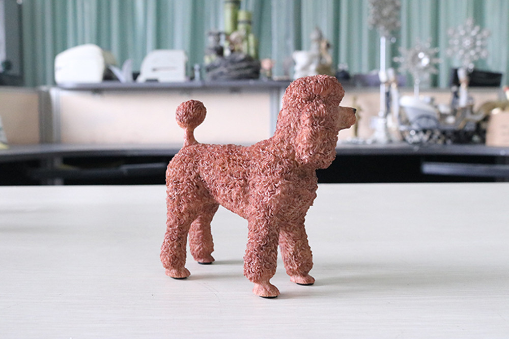 JJM Lovely Poodle Teddy Dog Pet Figure Animal Model Collector Toy Home Car Decoration Education for Children Adult Kids Gifts