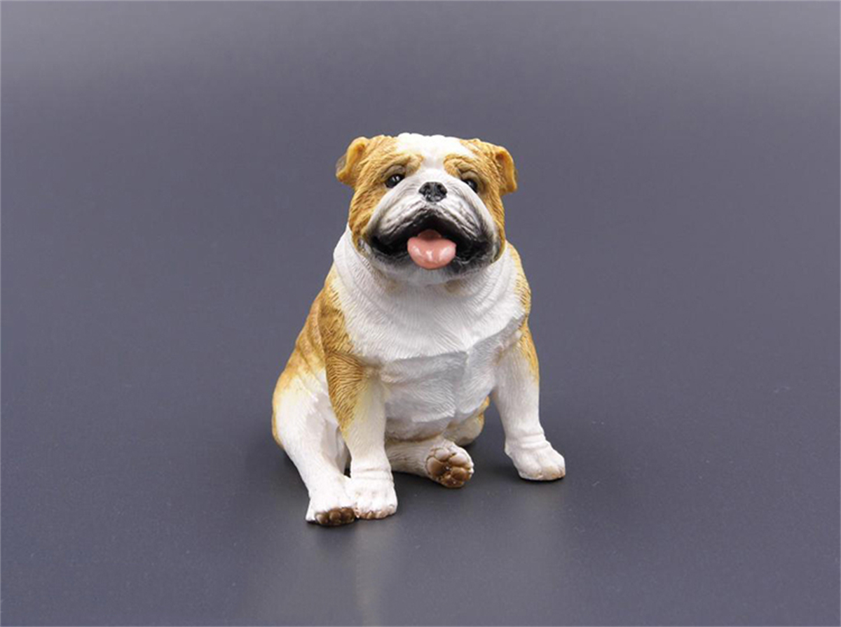 JJM British Bulldog Dog Pet Figure Canidae Animal Car Decoration Collector Toy Crafts Souvenirs Gift Decor Vehicle Simulation