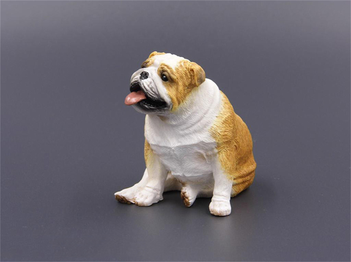 JJM British Bulldog Dog Pet Figure Canidae Animal Car Decoration Collector Toy Crafts Souvenirs Gift Decor Vehicle Simulation