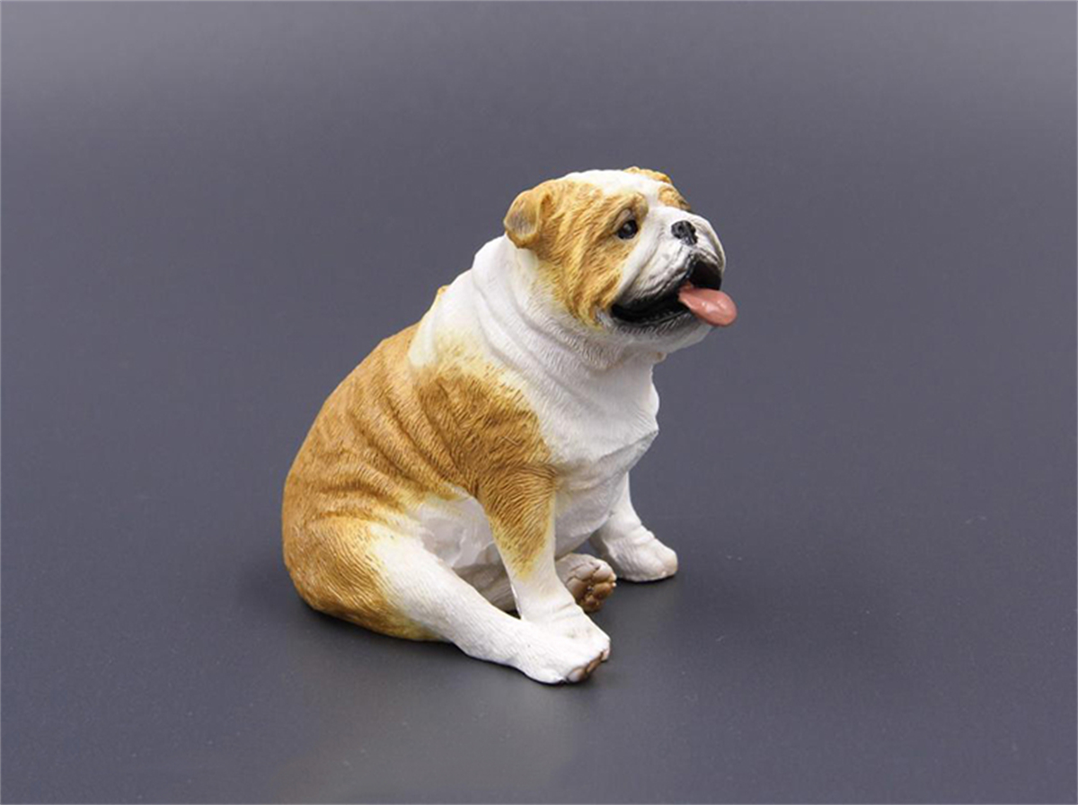 JJM British Bulldog Dog Pet Figure Canidae Animal Car Decoration Collector Toy Crafts Souvenirs Gift Decor Vehicle Simulation
