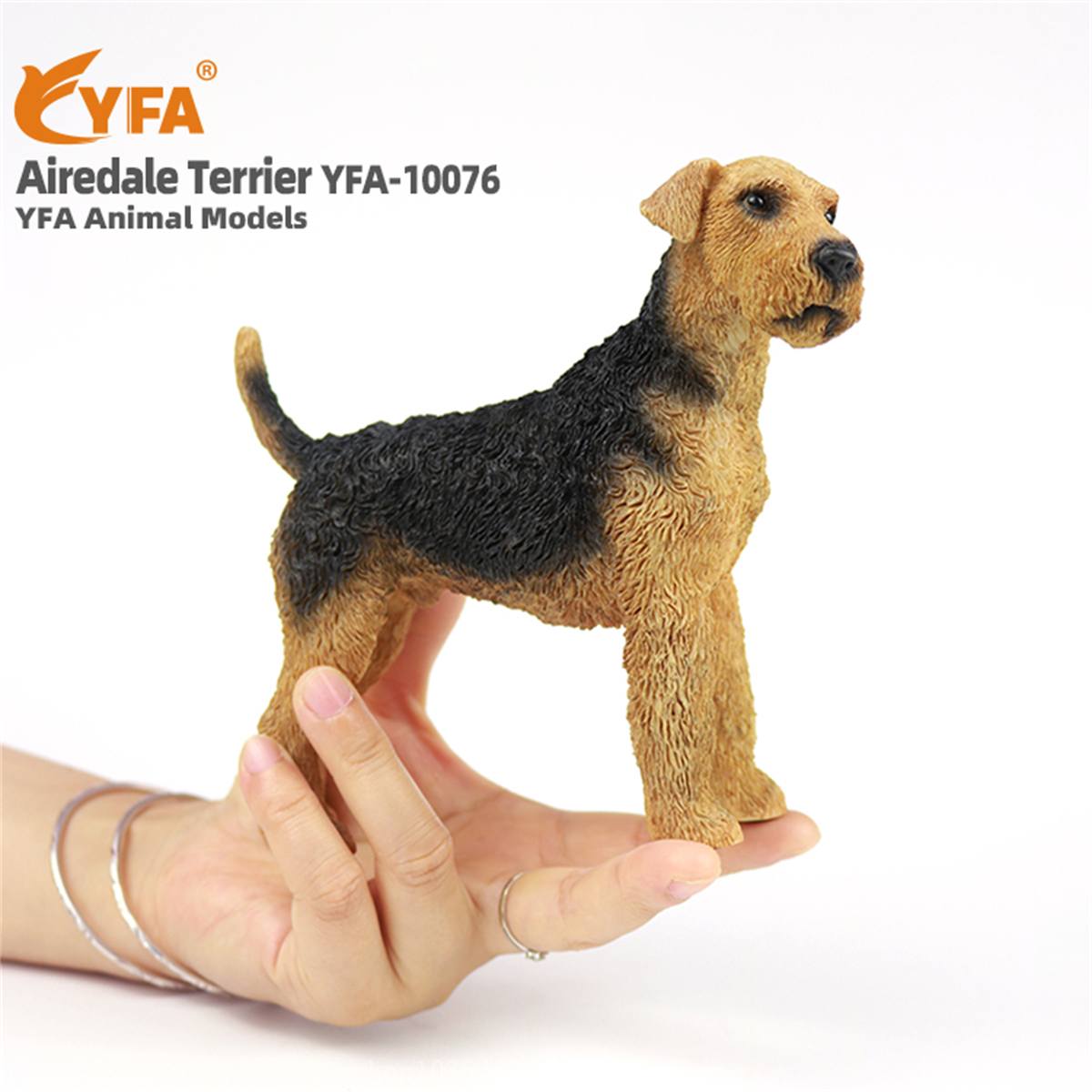 JJM Airedale Terrier Dog Pet Figure Canidae Animal Collector Car Decoration Toy Crafts Souvenirs Soldier Hand-made Collection
