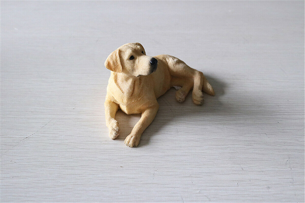 JJM Resin Labrador Retriever Loyal Dog Model Pet Figure Animal Car Decoration Toy Educational for Children Adults Kids Gift