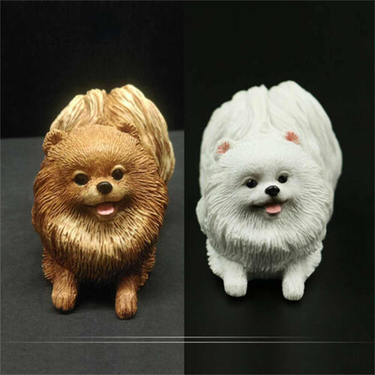 JJM Lovely Pomeranian Dog Pet Figure Animal Model Collector Toy Decoration Gift Crafts Souvenirs Car Decor Simulation Unisex
