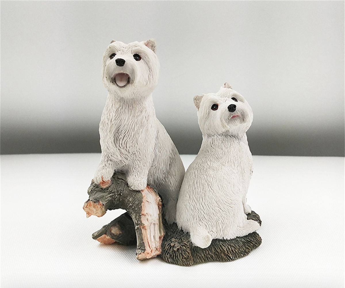 JJM West Highland White Terrier Dog Pet Figure Collector Canidae Animal Toy Gfit Car Decoration Crafts Souvenirs Simple Modern