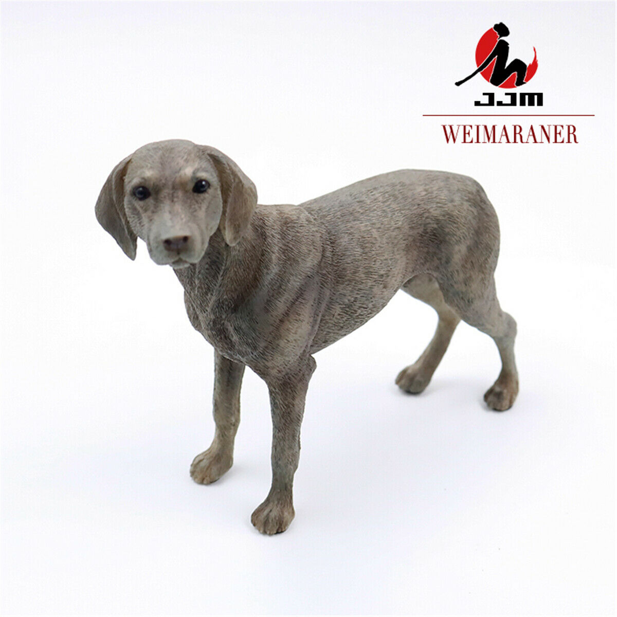 JJM German WEIMARANER Dog PVC Dog Model Educational for Children Adults Kids Gift Pet Animal Figure Toy Collector Decoration