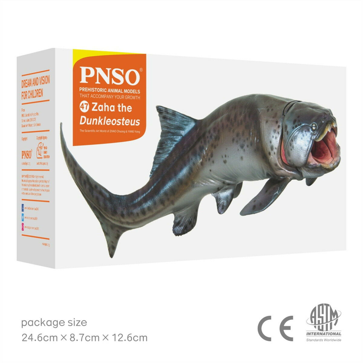 PNSO Dunkleosteus Zaha Model Prehistoric Dinosaur Figure Animal Collector Toy Decor Gift Kids Adult Education Movable Jaw Model
