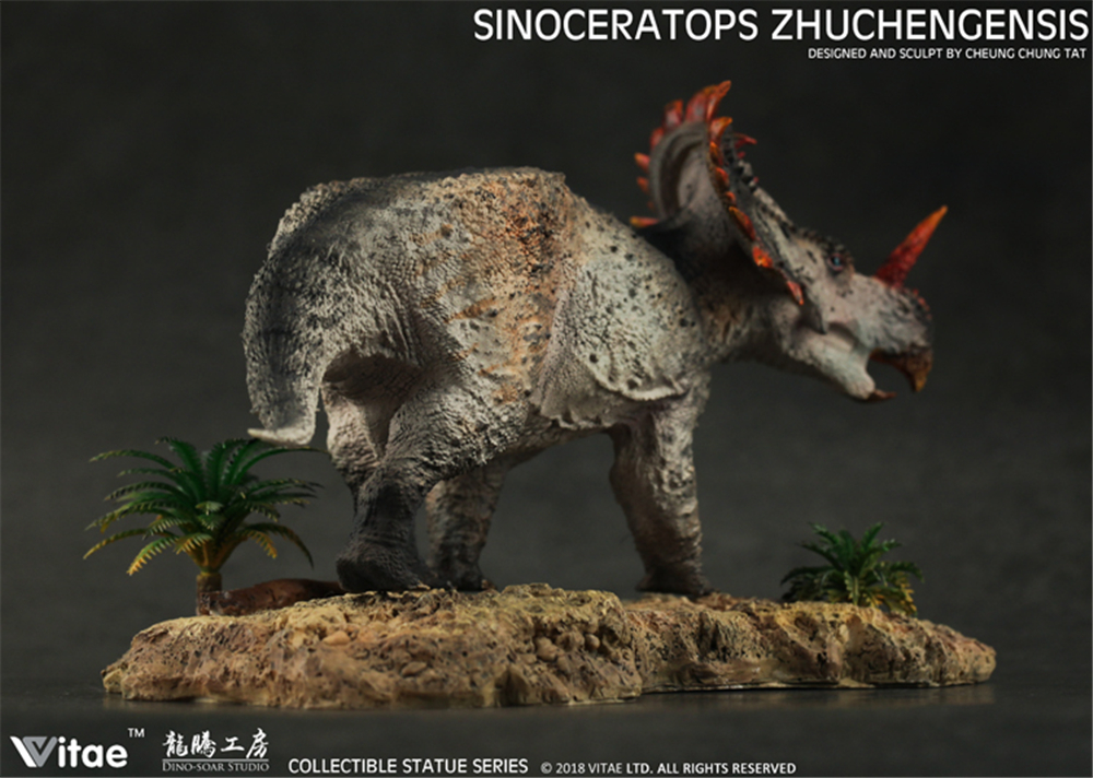 IN STOCK! Vitae 1:35 Scale Chinese Sinoceratops Figure Triceratops Ceratopsidae Dinosaur Model Base Toy Collector Decoration