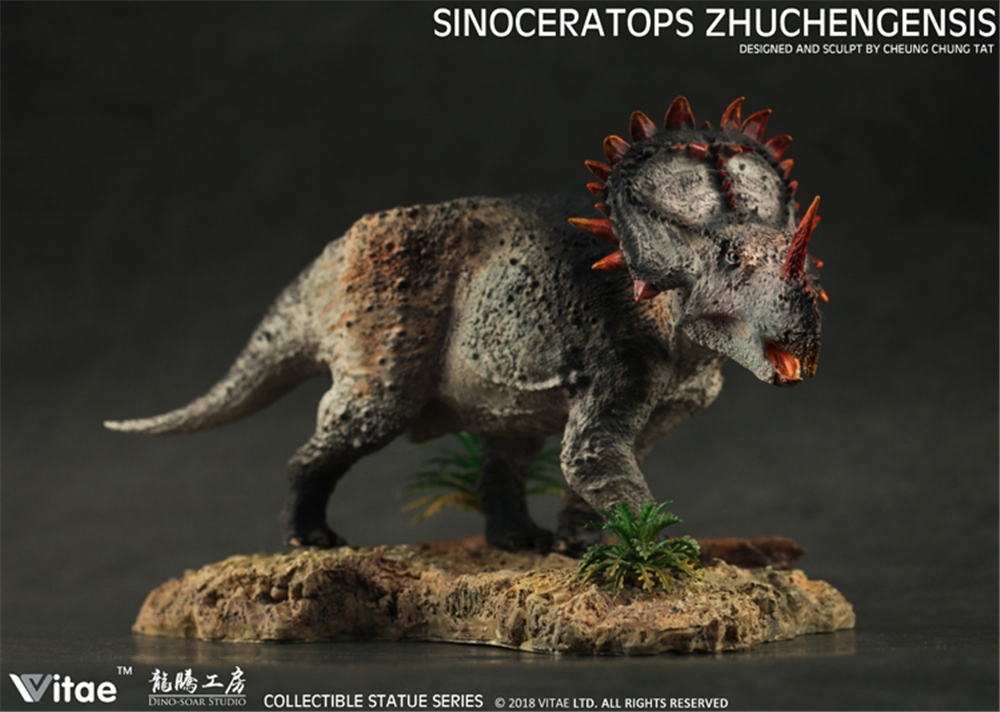 IN STOCK! Vitae 1:35 Scale Chinese Sinoceratops Figure Triceratops Ceratopsidae Dinosaur Model Base Toy Collector Decoration