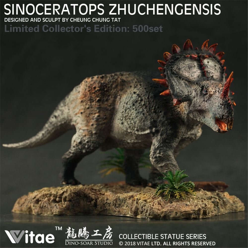 IN STOCK! Vitae 1:35 Scale Chinese Sinoceratops Figure Triceratops Ceratopsidae Dinosaur Model Base Toy Collector Decoration